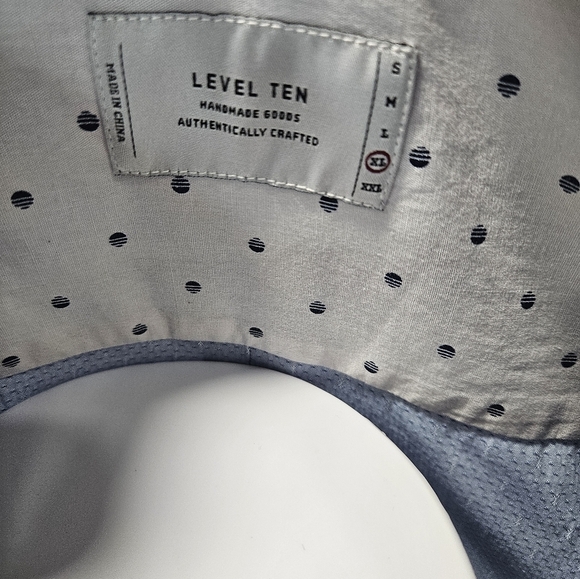 Level Ten men's baby blue button-down  short-sleeve  XL - Picture 6 of 6